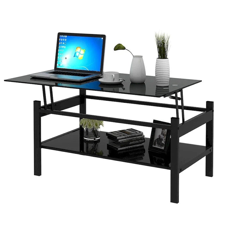 Black Glass Lift-Top Coffee Table 5