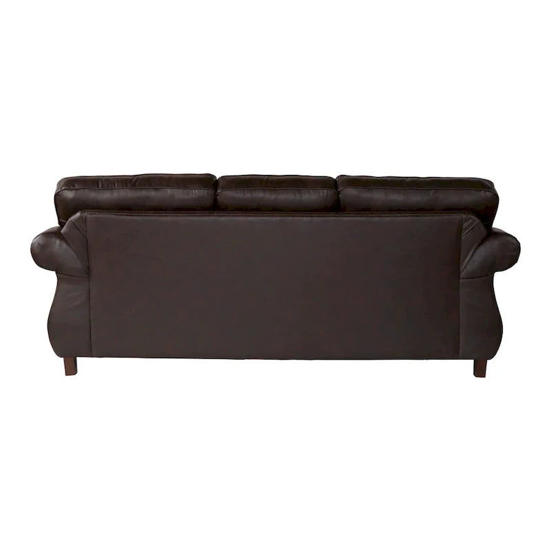 Roundhill Furniture Leinster Espresso Fabric Upholstered Sofa and Loveseat Set with Nailhead Trim 4
