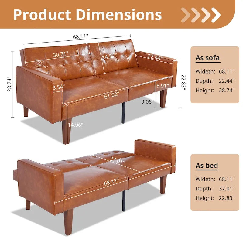 Convertible Memory Foam Futon Sofa Bed - Foldable Daybed Loveseat Sleeper 11