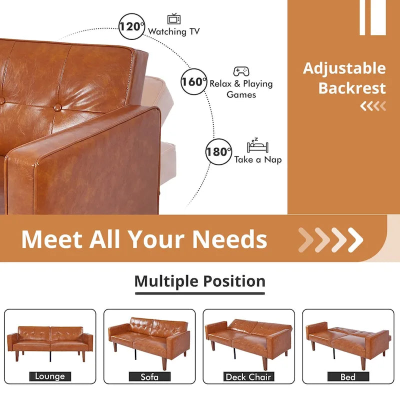 Convertible Memory Foam Futon Sofa Bed - Foldable Daybed Loveseat Sleeper 12