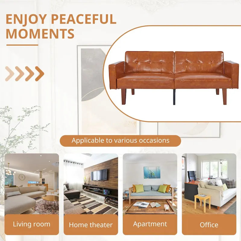 Convertible Memory Foam Futon Sofa Bed - Foldable Daybed Loveseat Sleeper 14