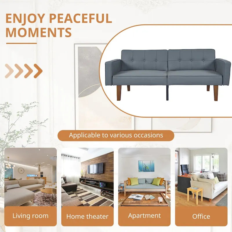 Convertible Memory Foam Futon Sofa Bed - Foldable Daybed Loveseat Sleeper 21