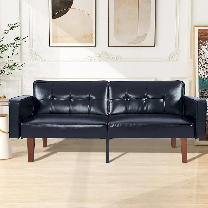 Convertible Memory Foam Futon Sofa Bed - Foldable Daybed Loveseat Sleeper 22