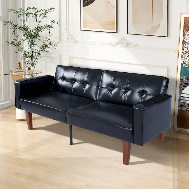 Convertible Memory Foam Futon Sofa Bed - Foldable Daybed Loveseat Sleeper 23