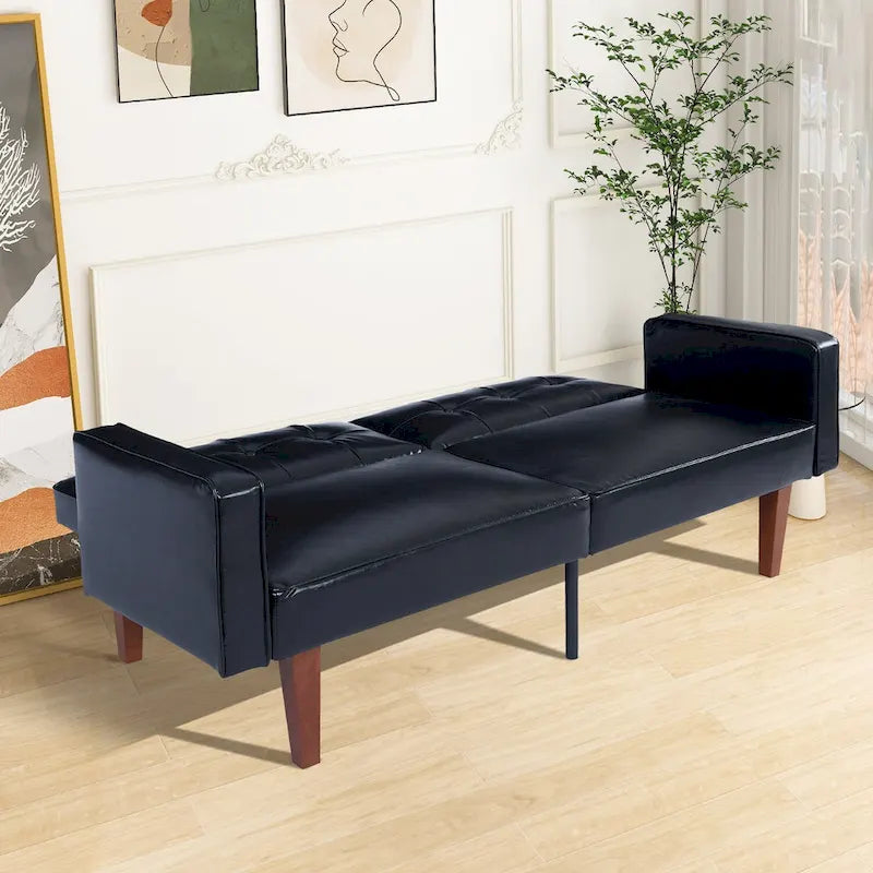 Convertible Memory Foam Futon Sofa Bed - Foldable Daybed Loveseat Sleeper 24