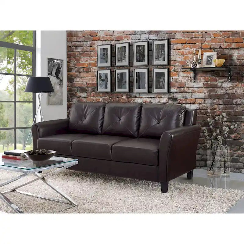 iLounge Harvard Faux Leather Couch 1