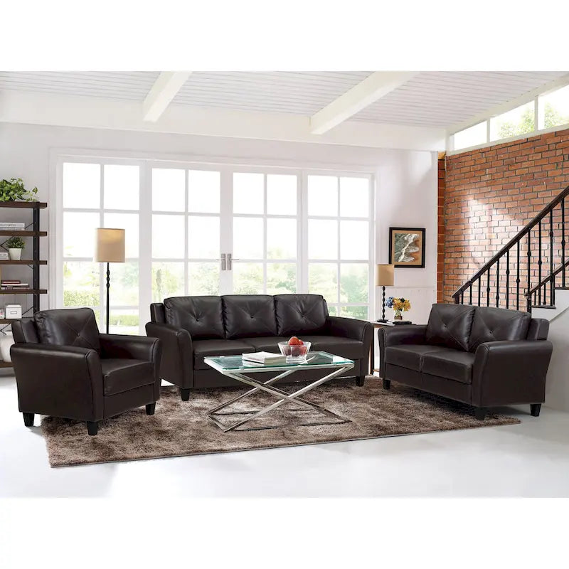 iLounge Harvard Faux Leather Couch 6
