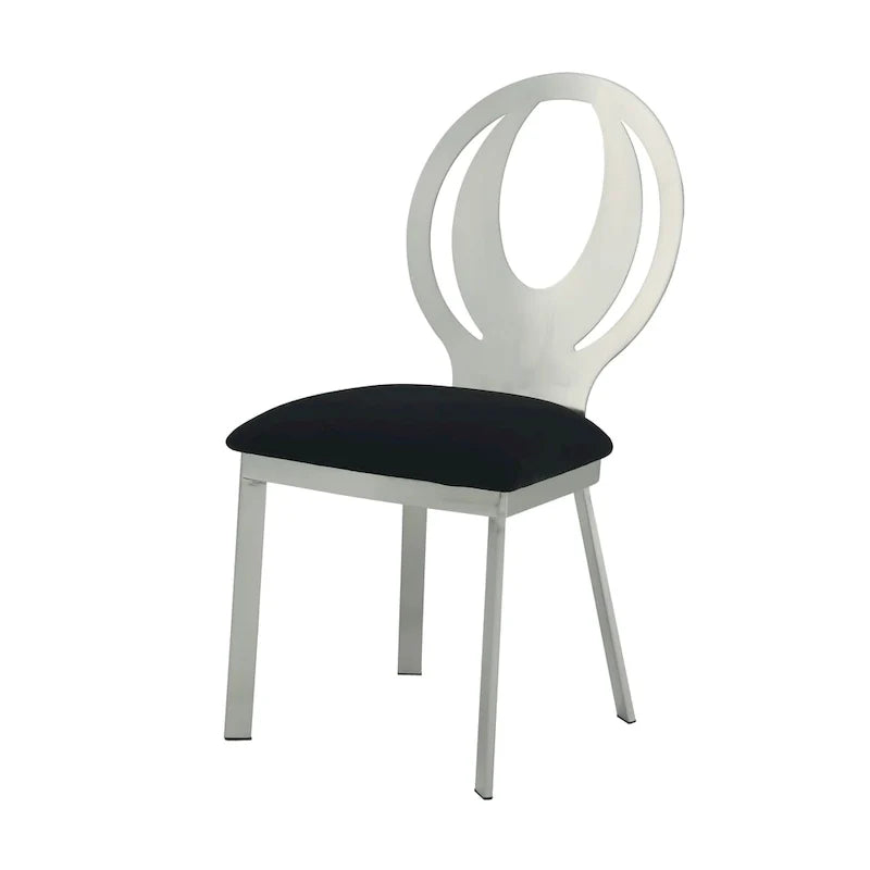 Heer Contemporary Black Steel U-Shaped Pedestal 7-Piece Dining Set by Furniture of America 12