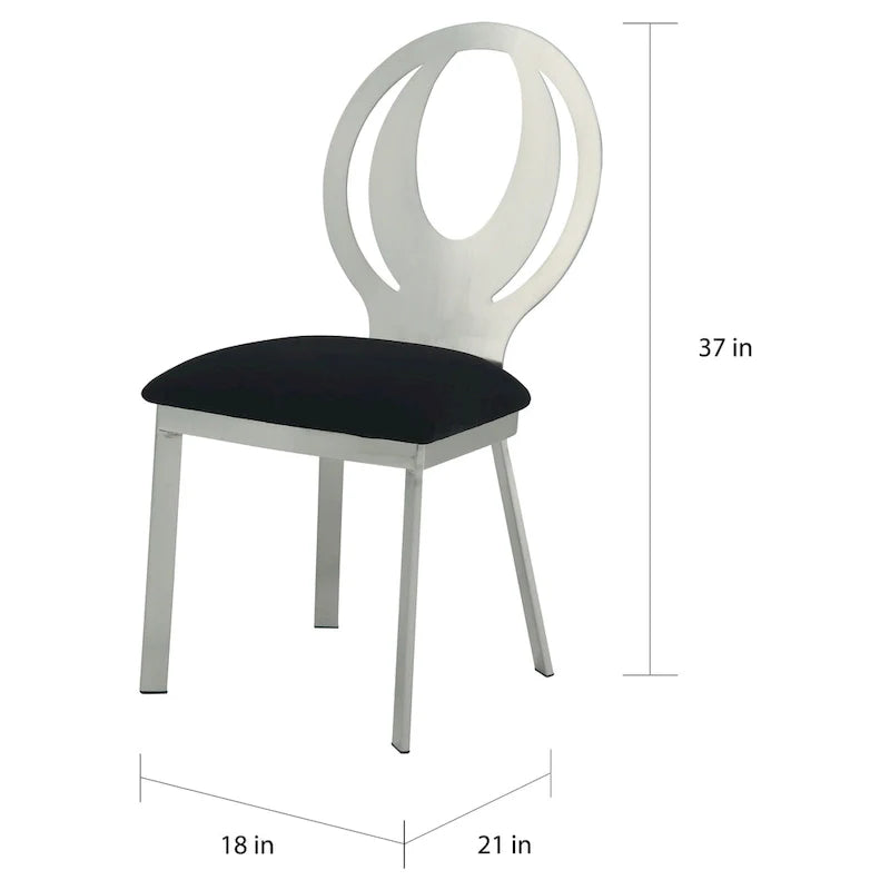 Heer Contemporary Black Steel U-Shaped Pedestal 7-Piece Dining Set by Furniture of America 13