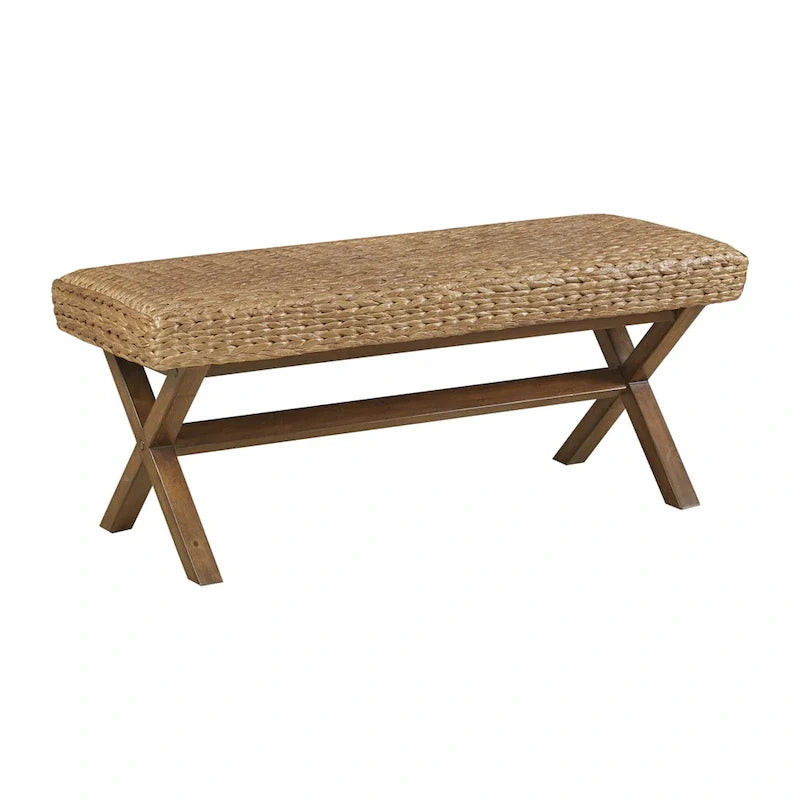 INK+IVY Seadrift Handcrafted Water Hyacinth Accent Bench 2