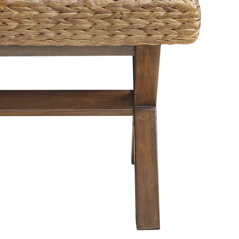 INK+IVY Seadrift Handcrafted Water Hyacinth Accent Bench 3