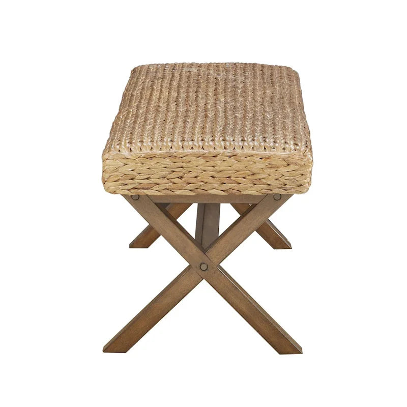 INK+IVY Seadrift Handcrafted Water Hyacinth Accent Bench 6