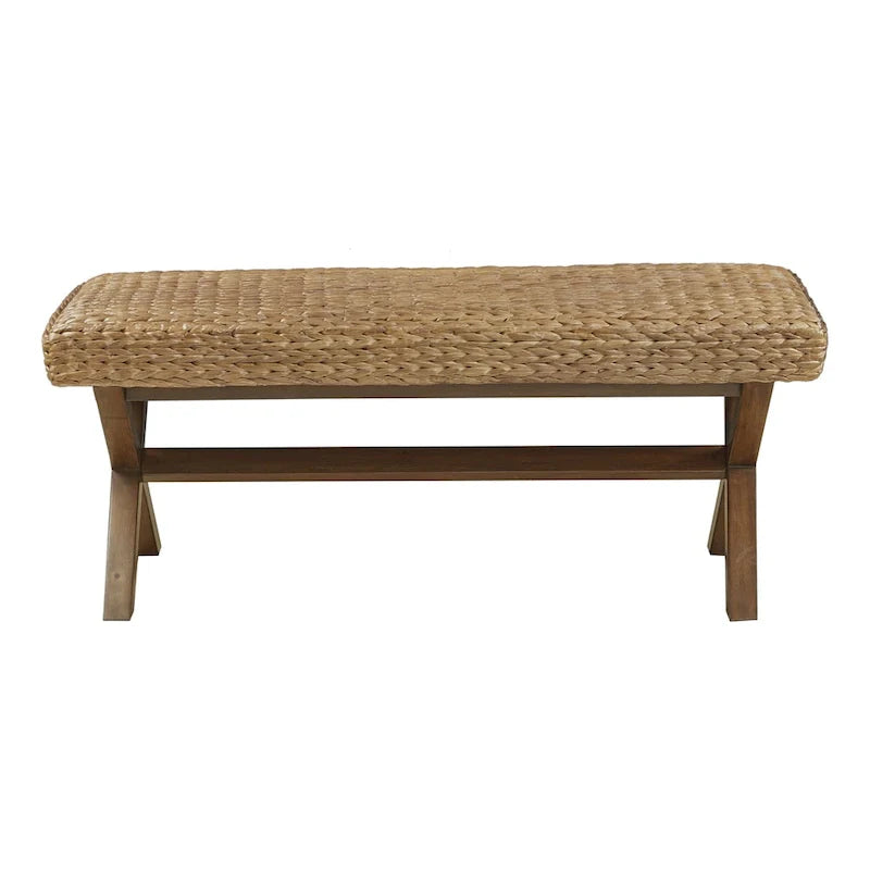 INK+IVY Seadrift Handcrafted Water Hyacinth Accent Bench 7