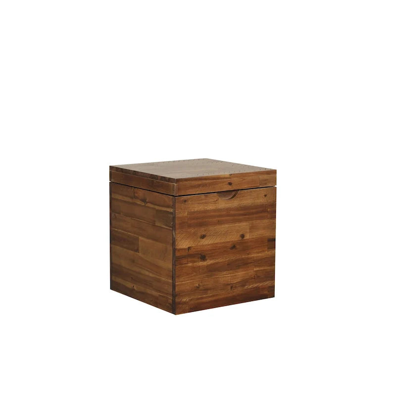 Emilia 17.75-Inch Dark Brown Storage Cube Chest 1