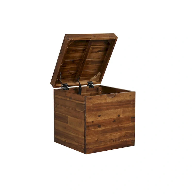 Emilia 17.75-Inch Dark Brown Storage Cube Chest 2