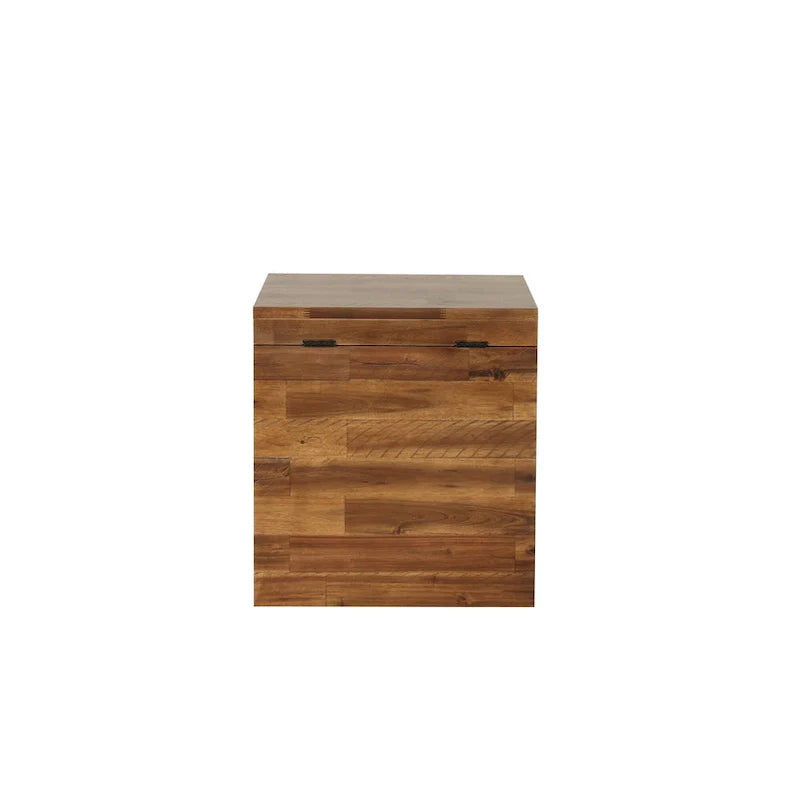 Emilia 17.75-Inch Dark Brown Storage Cube Chest 6