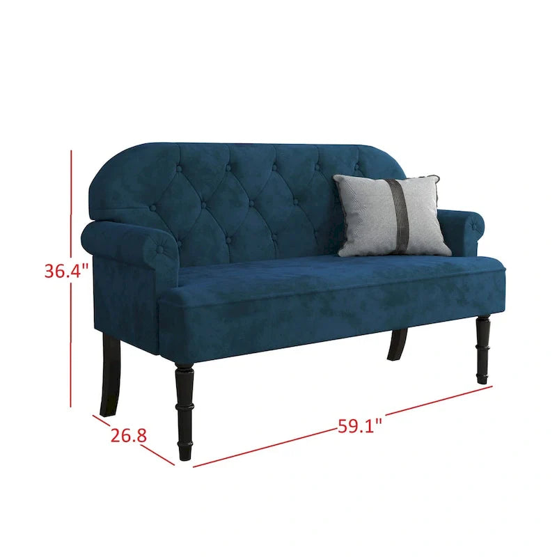 Margherita Upholstered Rolled Arm Loveseat 5