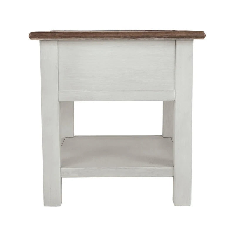 Casual End Table in Antique White and Brown - Bolanburg Collection 6