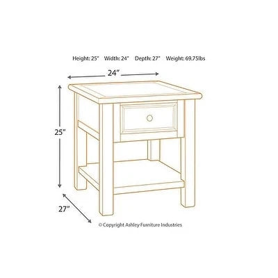 Casual End Table in Antique White and Brown - Bolanburg Collection 7