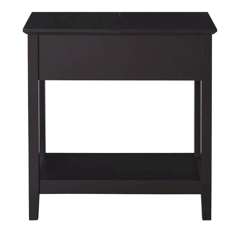 HOMCOM Flip Top End Side Table with Cabinet and Bottom Shelf – Stylish Storage Solution for Bedroom 3