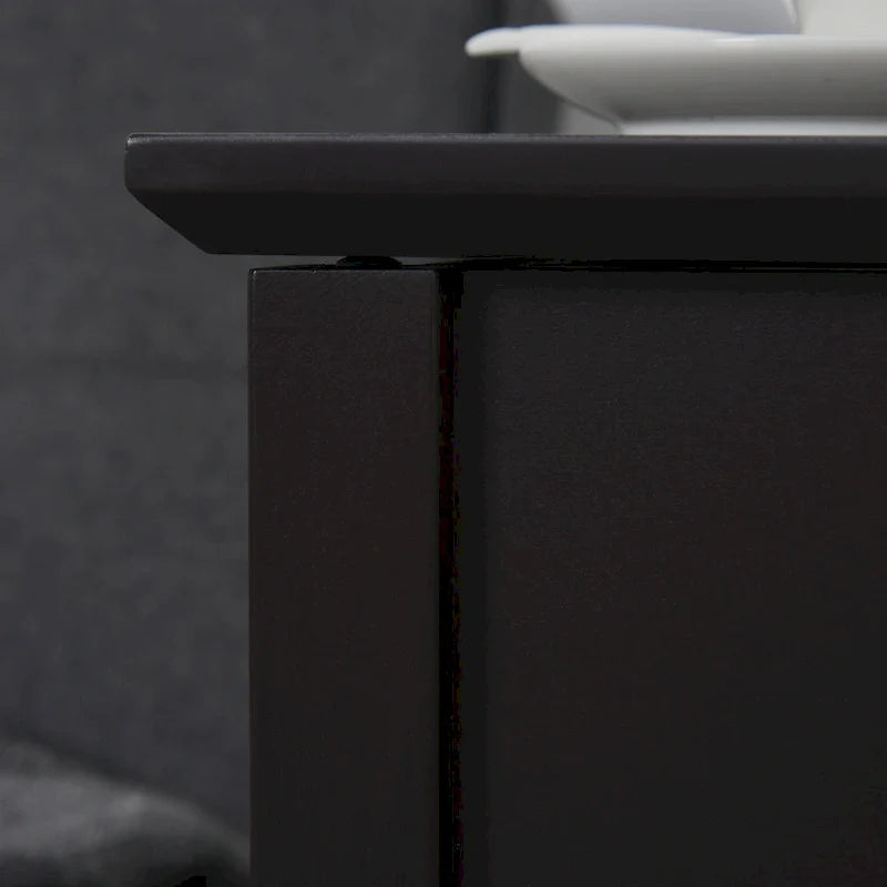 HOMCOM Flip Top End Side Table with Cabinet and Bottom Shelf – Stylish Storage Solution for Bedroom 6