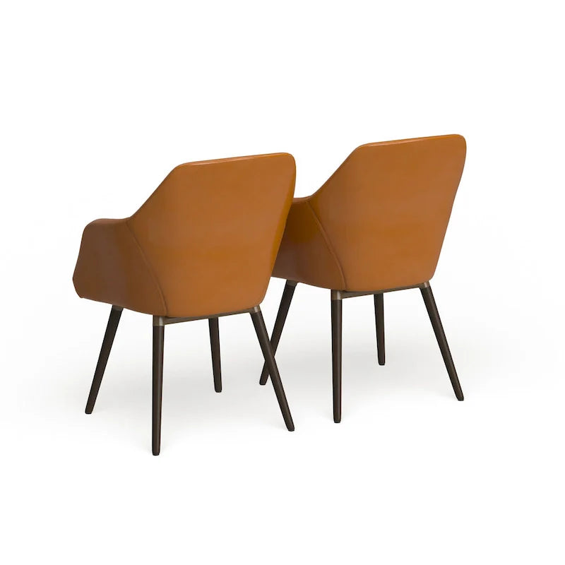 Set of 2 Carson Carrington Akrehamn Cappuccino Faux Leather Armchairs 9