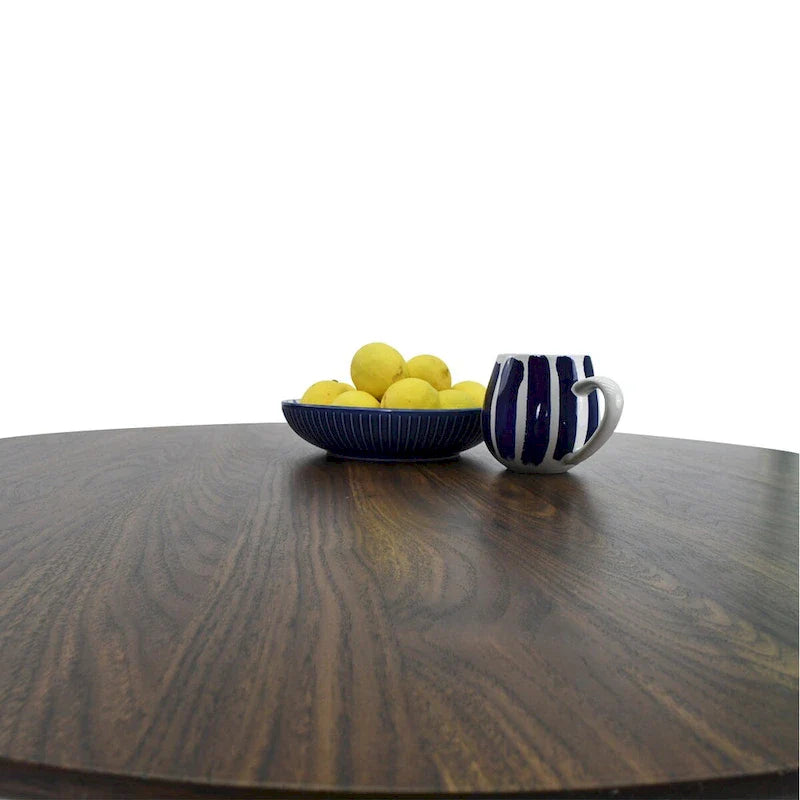 Round Walnut Finish Dining Table 5