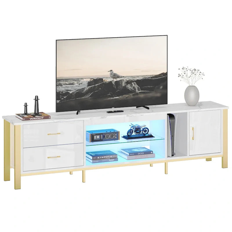 Contemporary 80-Inch TV Stand for 75/80/85 Inch TVs with 2 Drawers 33