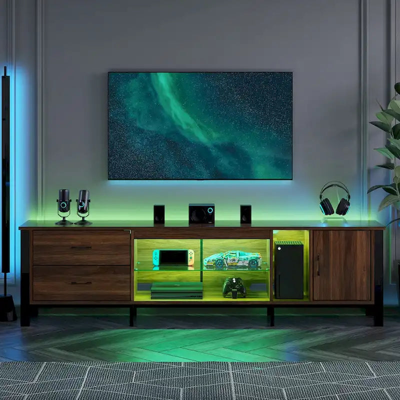 Contemporary 80-Inch TV Stand for 75/80/85 Inch TVs with 2 Drawers 20