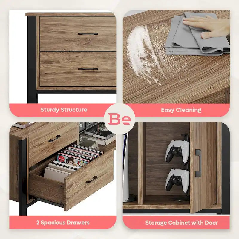 Contemporary 80-Inch TV Stand for 75/80/85 Inch TVs with 2 Drawers 25