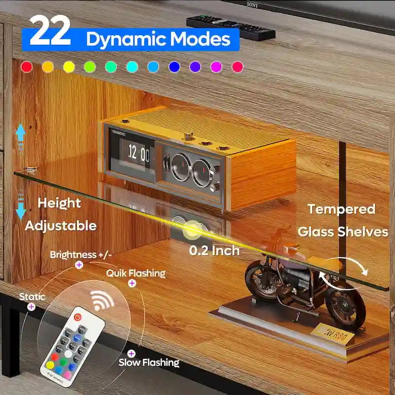 Contemporary 80-Inch TV Stand for 75/80/85 Inch TVs with 2 Drawers 26