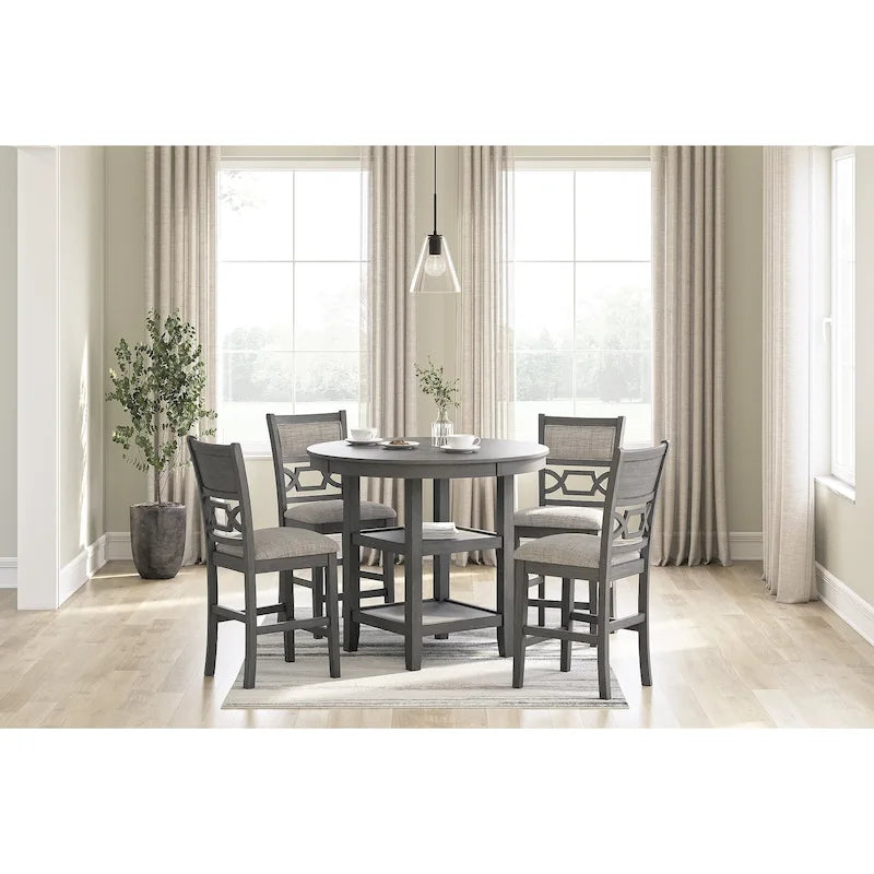 Signature Design by Ashley Langwest Counter Height Dining Table with 4 Barstools - Complete Set of 5 11