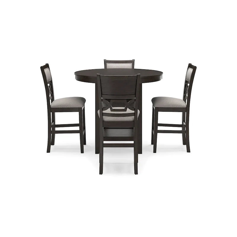 Signature Design by Ashley Langwest Counter Height Dining Table with 4 Barstools - Complete Set of 5 3