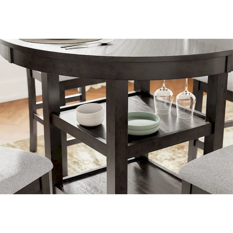 Signature Design by Ashley Langwest Counter Height Dining Table with 4 Barstools - Complete Set of 5 4