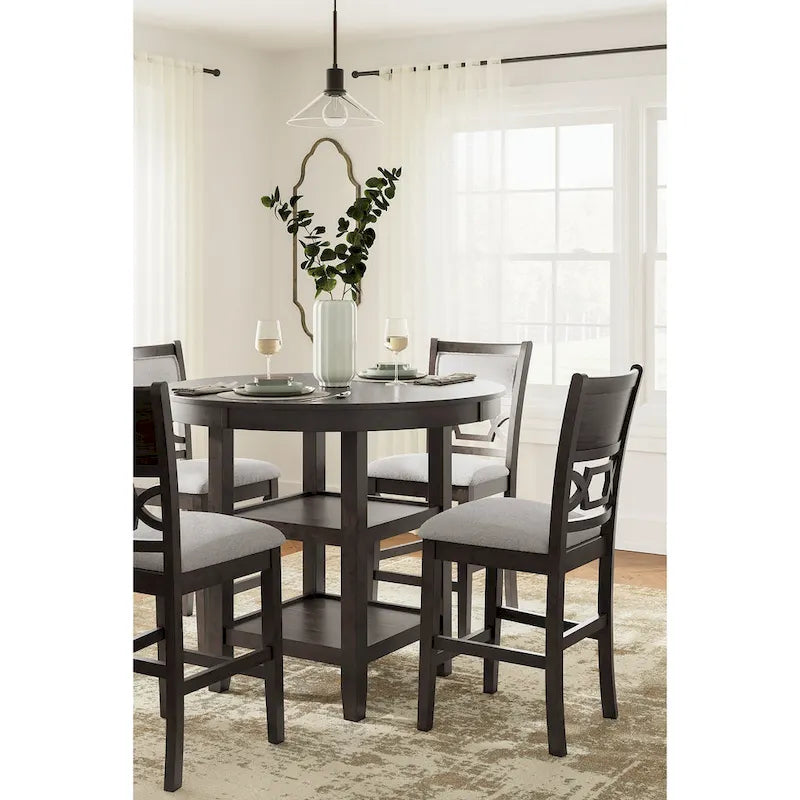 Signature Design by Ashley Langwest Counter Height Dining Table with 4 Barstools - Complete Set of 5 5