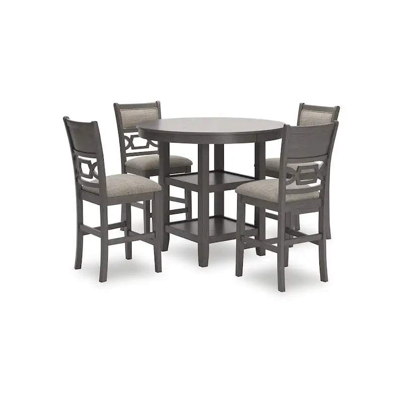 Signature Design by Ashley Langwest Counter Height Dining Table with 4 Barstools - Complete Set of 5 7