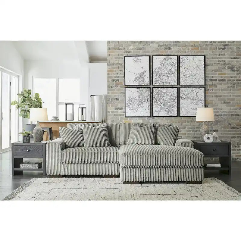 Signature Design by Ashley Lindyn 2-Piece Sectional Sofa with Chaise - Dimensions: 102W x 70D x 38H 12