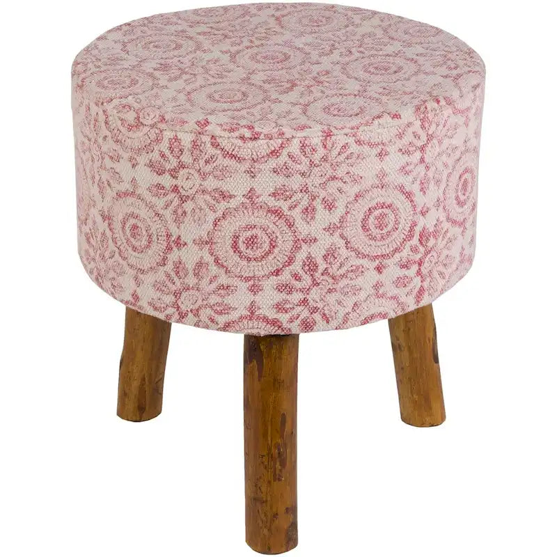 Shantanu Pink Bohemian Wooden Stool 4