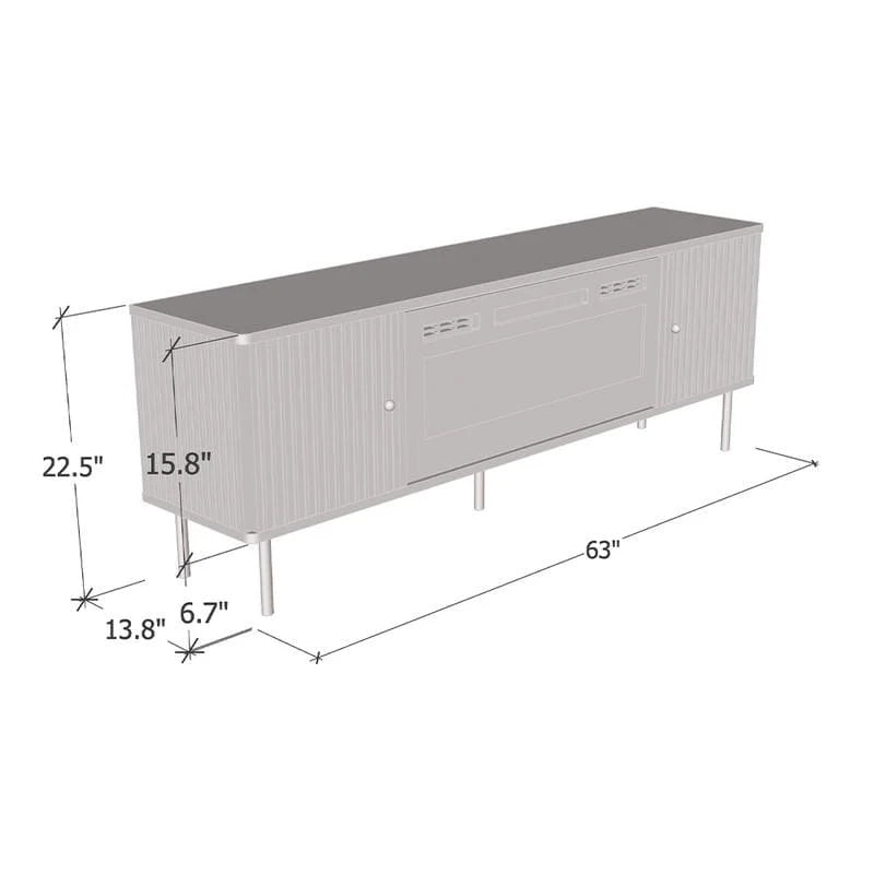 Camelia 63-Inch Electric Fireplace TV Stand 6
