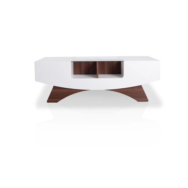 Angelic Contemporary Storage Coffee Table with Glass Insert by Furniture of America 30