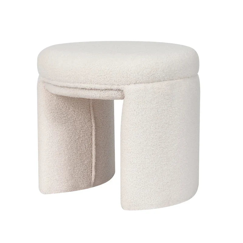 Adeco Small Teddy Ottoman - Low Vanity Foot Stool 7
