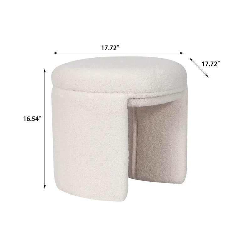 Adeco Small Teddy Ottoman - Low Vanity Foot Stool 8
