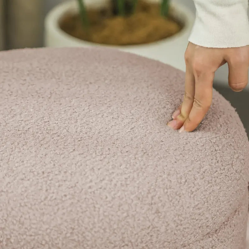 Adeco Small Teddy Ottoman - Low Vanity Foot Stool 13
