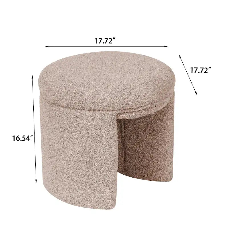 Adeco Small Teddy Ottoman - Low Vanity Foot Stool 15
