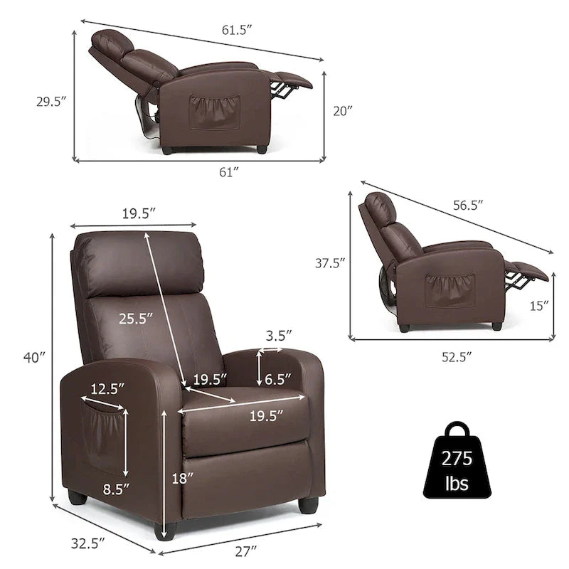 Fabric Reclining Massage Sofa Chair 2