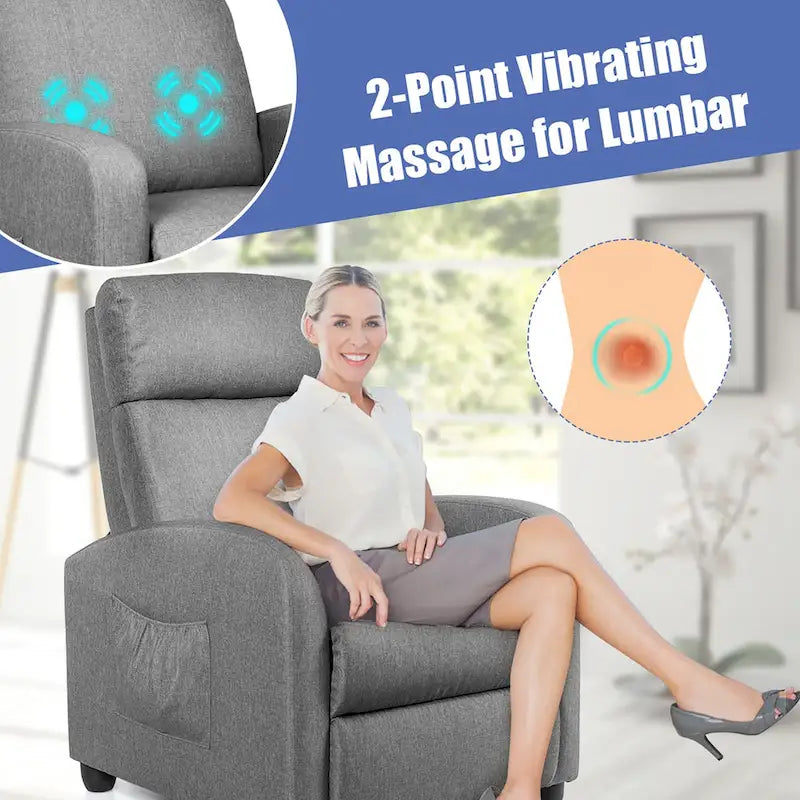 Fabric Reclining Massage Sofa Chair 4