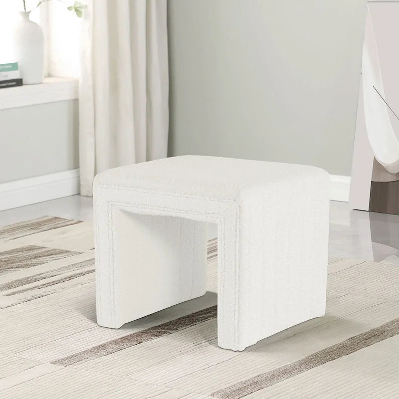 HomePop Contemporary Channel-Designed Ottoman 35