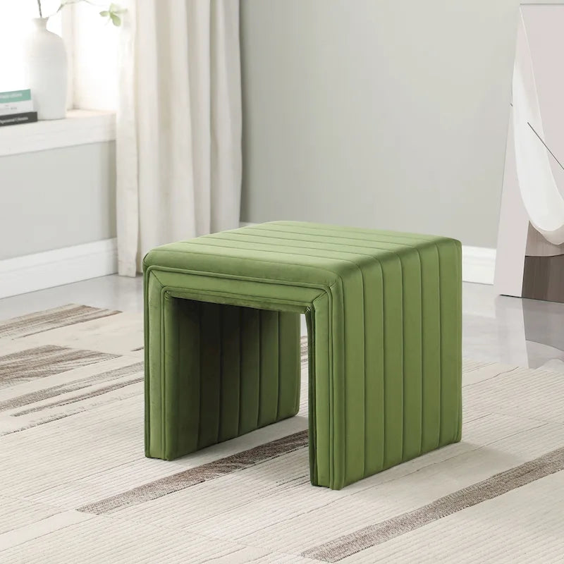 HomePop Contemporary Channel-Designed Ottoman 36