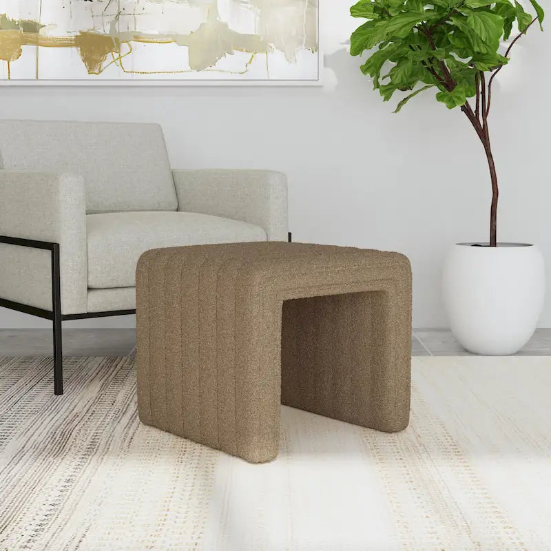 HomePop Contemporary Channel-Designed Ottoman 39