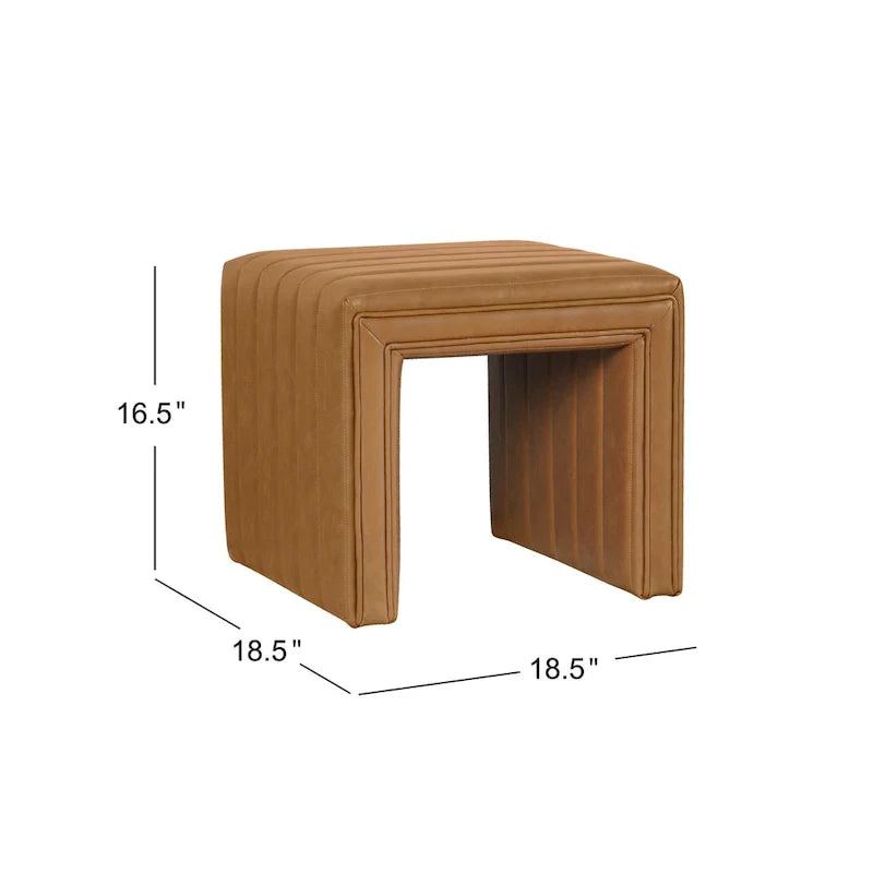 HomePop Contemporary Channel-Designed Ottoman 4